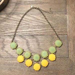 Yellow and Green J. Crew Statement Necklace